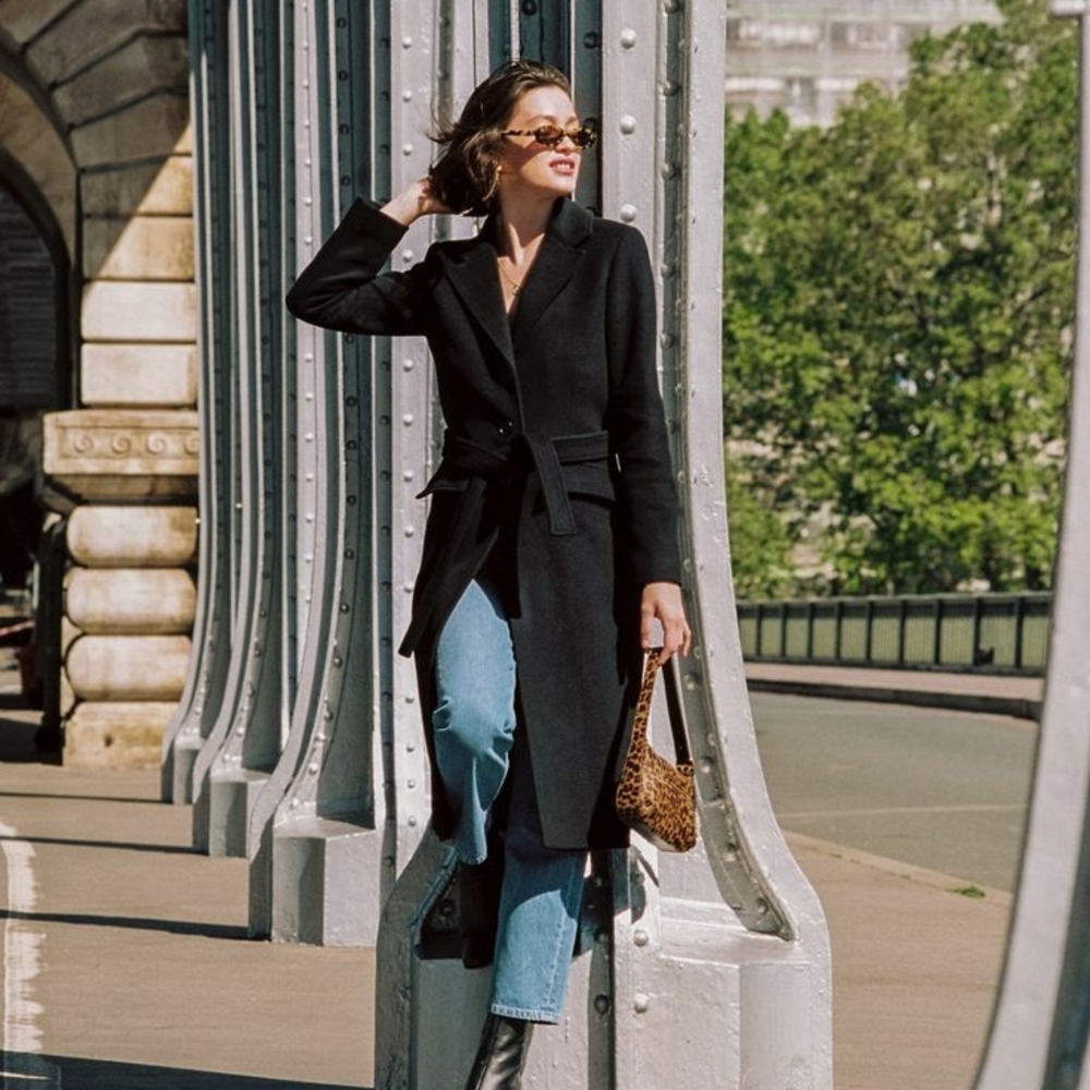 Rouje Elegant Dark Trench Coat